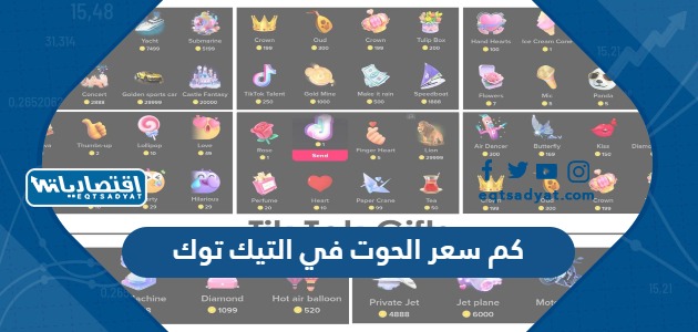 كم سعر الحوت في التيك توك